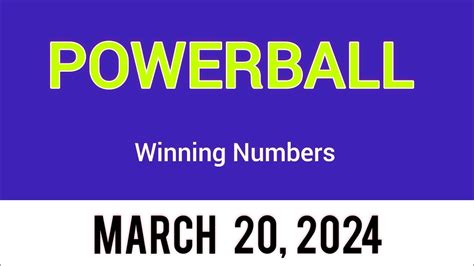 march 20 powerball|Powerball Draw Result .